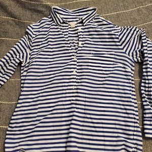 JCrew Navy and White Striped Top